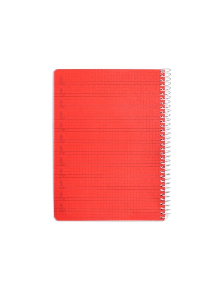 Cuaderno espiral liderpapel din a5 pautaguia tapa plastico 80h 90gr cuadro pautado 4mm con margen color rojo