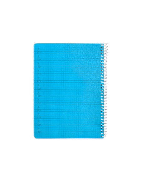 Cuaderno espiral liderpapel din a5 pautaguia tapa plastico 80h 90gr cuadro pautado 4mm con margen color azul