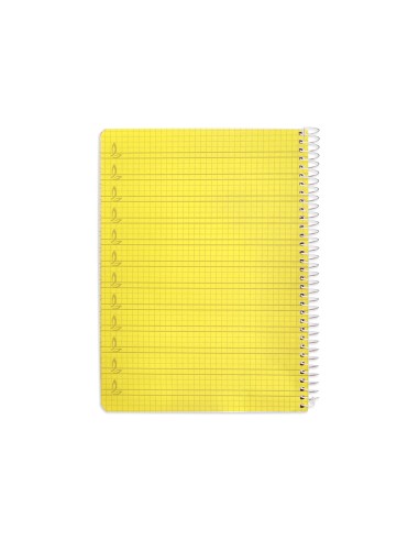 Cuaderno espiral liderpapel din a5 pautaguia tapa plastico 80h 90gr cuadro pautado 4mm con margen color amarillo