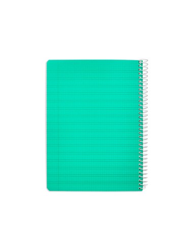 Cuaderno espiral liderpapel din a5 pautaguia tapa plastico 80h 90gr cuadro pautado 3 mm con margen color verde