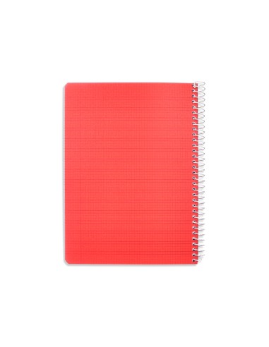 Cuaderno espiral liderpapel din a5 pautaguia tapa plastico 80h 90gr cuadro pautado 3 mm con margen color rojo