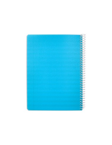 Cuaderno espiral liderpapel din a5 pautaguia tapa plastico 80h 90gr cuadro pautado 3 mm con margen color azul