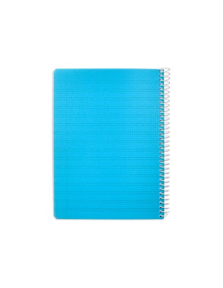 Cuaderno espiral liderpapel din a5 pautaguia tapa plastico 80h 90gr cuadro pautado 3 mm con margen color azul