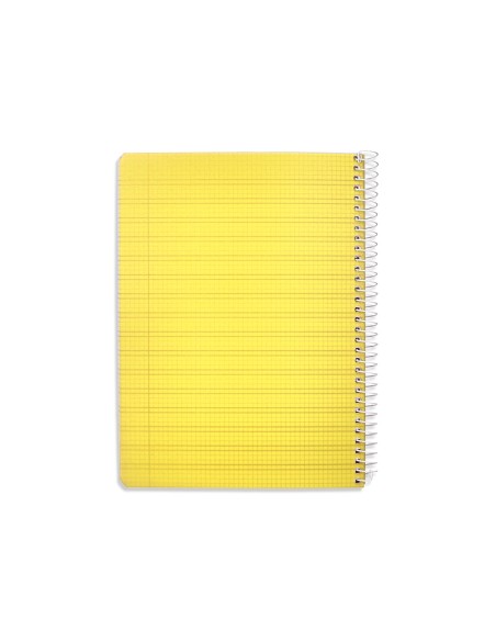 Cuaderno espiral liderpapel din a5 pautaguia tapa plastico 80h 90gr cuadro pautado 3 mm con margen color amarillo