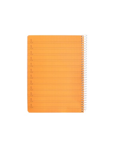 Cuaderno espiral liderpapel din a5 pautaguia tapa plastico 80h 90gr cuadro pautado 4mm color naranja