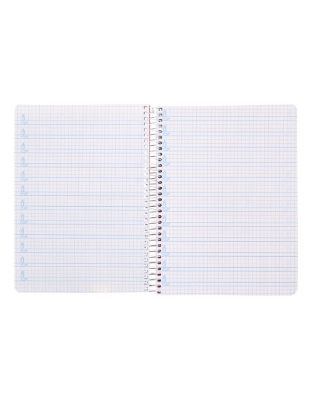 Cuaderno espiral liderpapel din a5 pautaguia tapa plastico 80h 90gr cuadro pautado 4mm color naranja