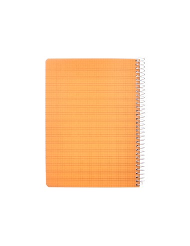 Cuaderno espiral liderpapel din a5 pautaguia tapa plastico 80h 90gr cuadro pautado 3mm color naranja