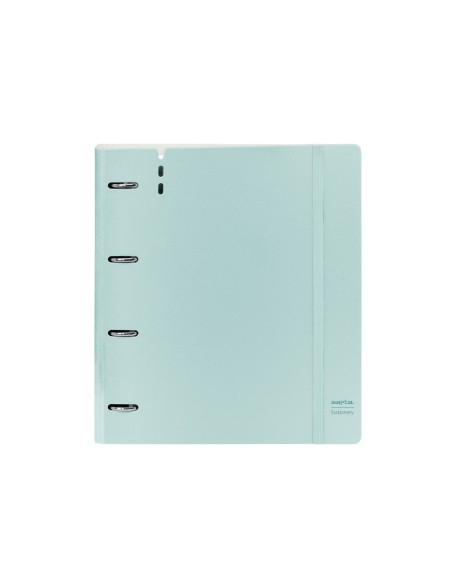 Carpeta con recambio safta din a4 cuadro 5 mm polipropileno foam 4 anillas 35mm azul claro