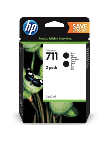 HP P2V31A Negro Pack de 2 Cartuchos de Tinta Original - 711