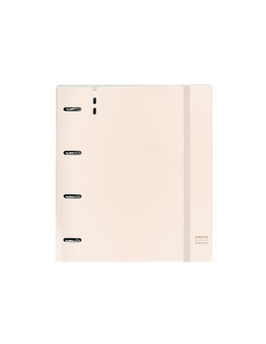 Carpeta con recambio safta din a4 cuadro 5 mm polipropileno foam 4 anillas 35mm rosa claro