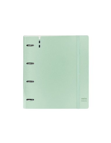 Carpeta con recambio safta din a4 cuadro 5 mm polipropileno foam 4 anillas 35mm verde claro
