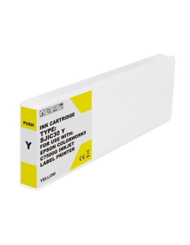 Epson SJIC30P Amarillo Cartucho de Tinta Pigmentada Generico - Reemplaza C33S020642/SJIC30P(Y)