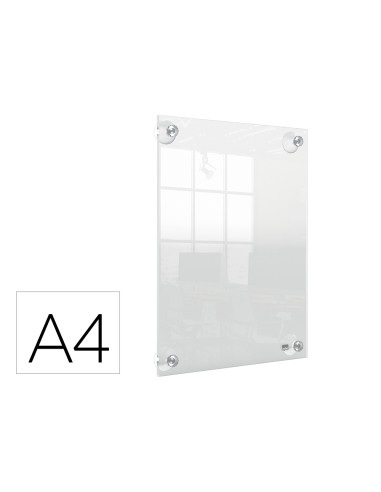 Marco porta anuncios nobo acrilico transparente mural removible din a4 sin marco 261x24x346 mm