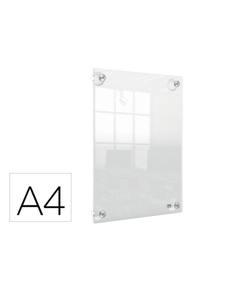 Marco porta anuncios nobo acrilico transparente mural removible din a4 sin marco 261x24x346 mm