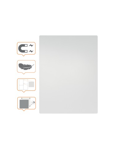 Pizarra blanca nobo modular sin marco acero magnetica 600x450 mm