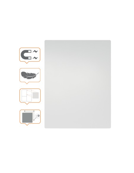 Pizarra blanca nobo modular sin marco acero magnetica 600x450 mm