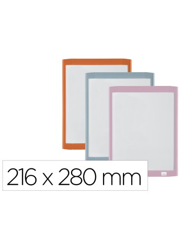 Pizarra blanca nobo magnetica con borrador iman y rotulador marco colores pastel surtidos 216x280 mm