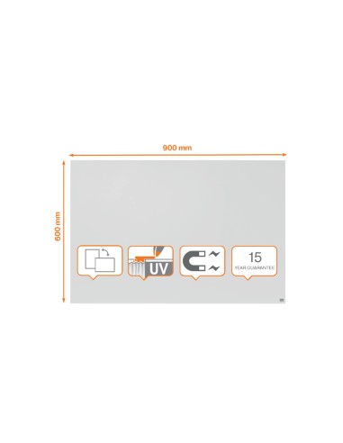 Pizarra blanca nobo infinity sin marco acero lacado magnetico 900x600 mm