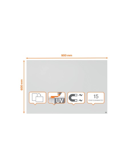 Pizarra blanca nobo infinity sin marco acero lacado magnetico 900x600 mm