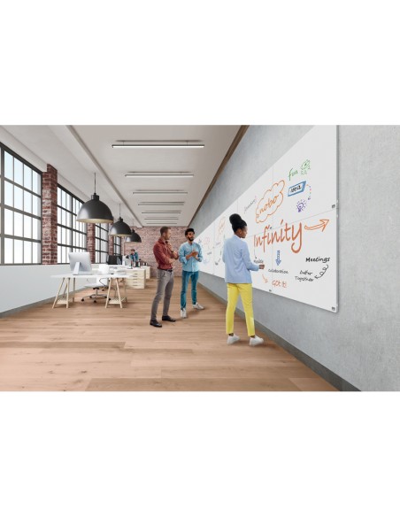 Pizarra blanca nobo infinity sin marco acero lacado magnetico 900x600 mm