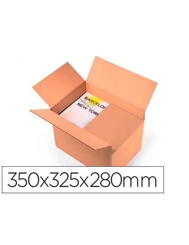 Caja para embalar q connect ultrarresistente regulable en altura carton canal doble 7 mmcolor kraft 350x325x280 mm