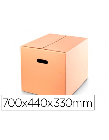 Caja para embalar q connect americana ultrarresistente conasas carton canal doble 7 mm color kraft 700x440x330 mm