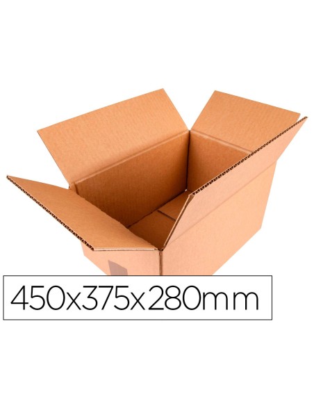 Caja para embalar q connect americana ultrarresistente carton reciclado canal doble 7mm color kraft 450x375x280 mm Caja para embalar q connect americana ultrarresistente carton reciclado canal doble 7mm color kraft 450x375x280 mm