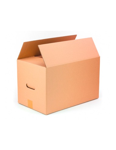 Caja para embalar q connect americana con asas carton reciclado canal simple 5 mm color kraft 500x340x310 mm