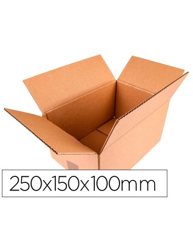 Caja para embalar q connect americana carton reciclado canal simple 5 mm color kraft 250x150x100 mm
