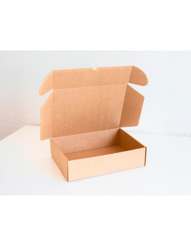 Caja automontable q connect para e commerce y regalo carton reciclado canal simple 3 mm kraft 430x320x150 mm