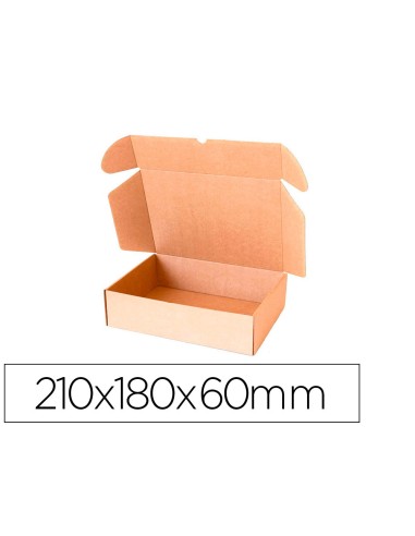 Caja automontable q connect para e commerce y regalo carton reciclado canal simple 3 mm kraft 210x180x60 mm
