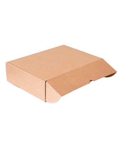 Caja automontable q connect para e commerce y regalo carton reciclado canal simple 3 mm kraft 210x180x60 mm