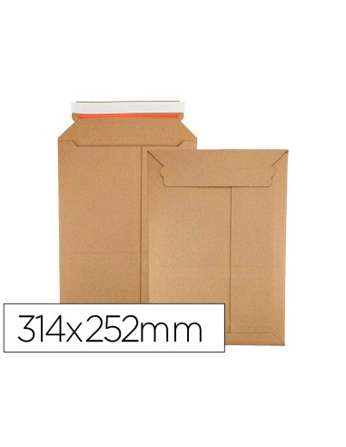 Sobre para envios q connect carton 100 reciclado y reciclable cierre autoadhesivo314x252x72 mm color kraft
