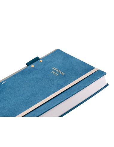 Agenda encuadernada liderpapel paxos a5 2025 dia pagina color azul papel 70 gr