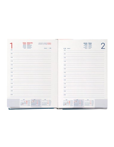 Agenda encuadernada liderpapel paxos a5 2025 dia pagina color azul papel 70 gr