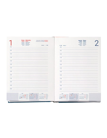 Agenda encuadernada liderpapel paxos a5 2025 dia pagina color azul papel 70 gr