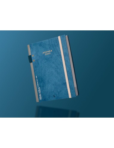 Agenda encuadernada liderpapel paxos a5 2025 dia pagina color azul papel 70 gr
