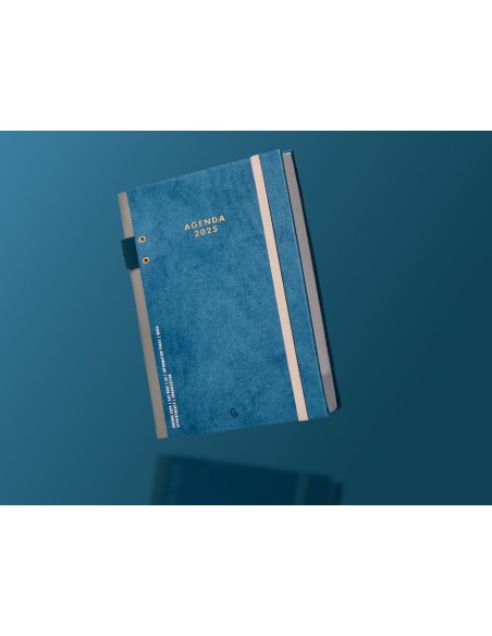 Agenda encuadernada liderpapel paxos a5 2025 dia pagina color azul papel 70 gr