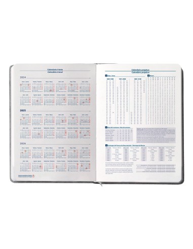 Agenda encuadernada liderpapel anafi a5 2025 dia pagina color gris papel 70 gr