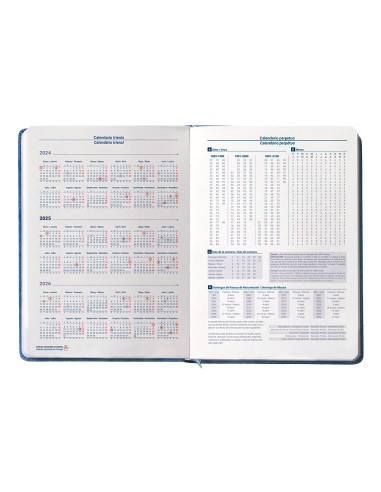 Agenda encuadernada liderpapel anafi a5 2025 dia pagina color azul papel 70 gr
