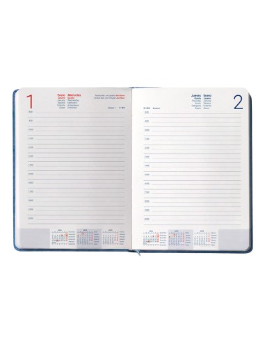 Agenda encuadernada liderpapel anafi a5 2025 dia pagina color azul papel 70 gr