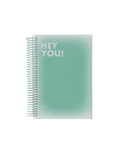 Agenda espiral liderpapel gazi a5 2025 dia pagina color verde papel 70 gr