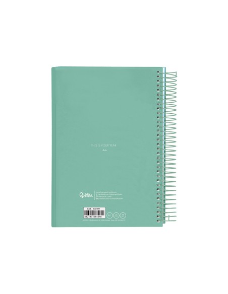 Agenda espiral liderpapel gazi a5 2025 dia pagina color verde papel 70 gr