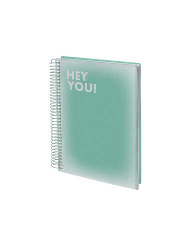 Agenda espiral liderpapel gazi a5 2025 dia pagina color verde papel 70 gr