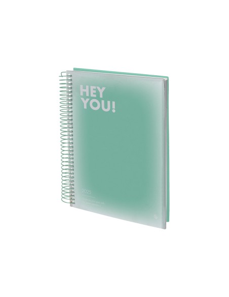 Agenda espiral liderpapel gazi a5 2025 dia pagina color verde papel 70 gr