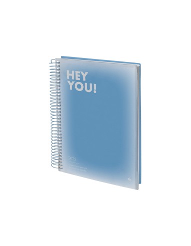 Agenda espiral liderpapel gazi a5 2025 dia pagina color azul papel 70 gr