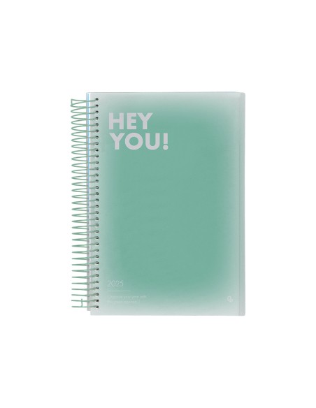 Agenda espiral liderpapel gazi a4 2025 dia pagina color verde papel 70 gr