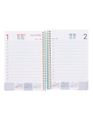 Agenda espiral liderpapel gazi a4 2025 dia pagina color verde papel 70 gr
