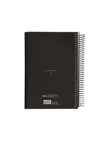 Agenda espiral liderpapel gazi a4 2025 dia pagina color negro papel 70 gr