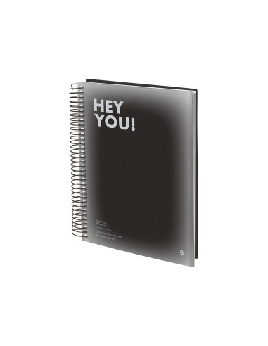 Agenda espiral liderpapel gazi a4 2025 dia pagina color negro papel 70 gr